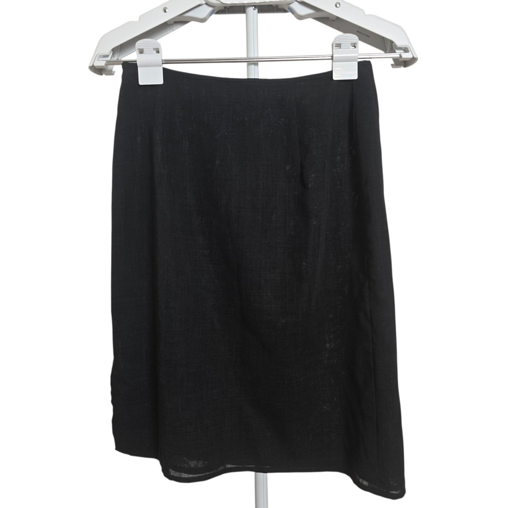 MaxMara Black Virgin Wool Skirt Size 6 Made in Italy Knee Length Women's Work - Picture 4 of 10